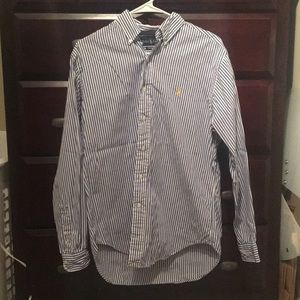 Polo Ralph Lauren M blue stripped button down.